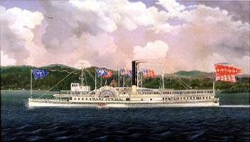 James Bard Mary Powell steamboat oil painting image